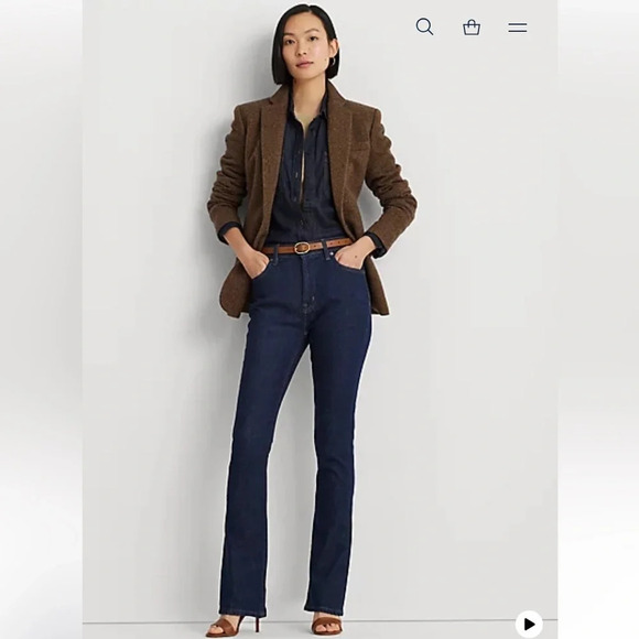Lauren, Ralph Lauren.
High-Rise Boot Jean dark denim size 6  Western galgurl - Picture 1 of 16